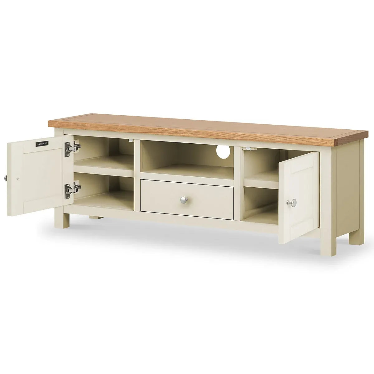 Farrow Cream TV Unit Premium Wide Oak Top Roseland Home-Furniture Kingdom